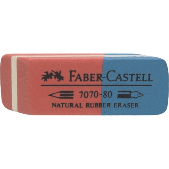 Слика на Гума, Faber Castell, Latex Free, 707080, 187080, 3.4*1.4*0.8цм, Црвено-Сина