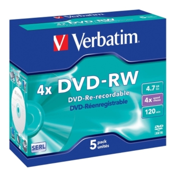 Слика на DVD-RW, 4.7GB/120min, 4x Speed, Verbatim, VER43285/43284