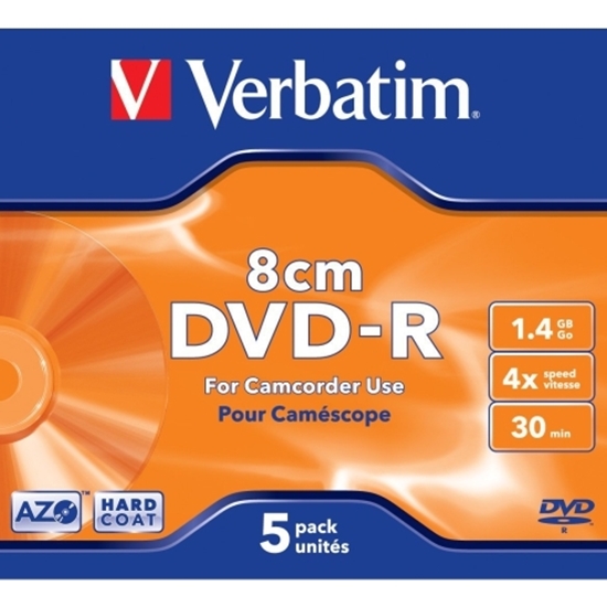 Слика на DVD-R, 1.4GB/30min, 4x Speed, 8цм, Verbatim, Camcorder Use, VER43510