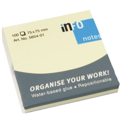 Прикажи детали за Мемо блок, 75*75, 100 Листа, Global Notes, 5654-01, Жолта Слика на Мемо блок, 75*75, 100 Листа, Global Notes, 5654-01, Жолта