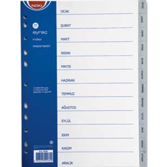 Слика на Разделник, Јануари-Декември, А4, пвц, Noki 59280 , Exxo Dosy TS102