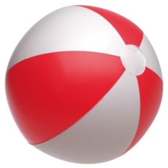 Слика на Топка, За Плажа, Ф 28 цм, Пвц, Tops, Atlantic, 56-0602077, Црвена/Бела