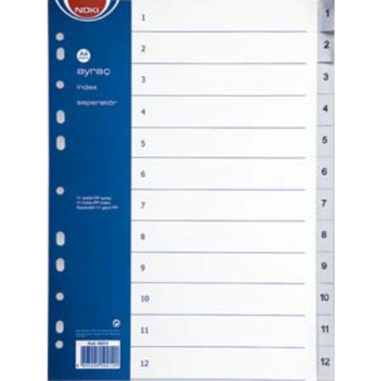 Слика на Разделник, 1-12 бројки, А4, пвц, Noki, 59212, Exxo Dosy TS112, EO