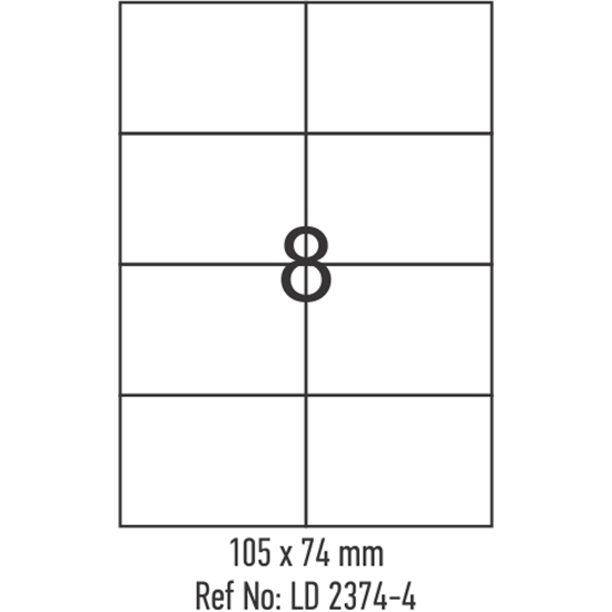 Слика на Етикети, A4, 1/100, 105*74мм, LD, 008, 2374-4