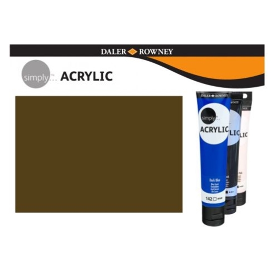 Слика на Боја, Акрилна, 75мл, Raw Umber, Daler Rowney, Simply Acrylic, 126975247, Кафеава