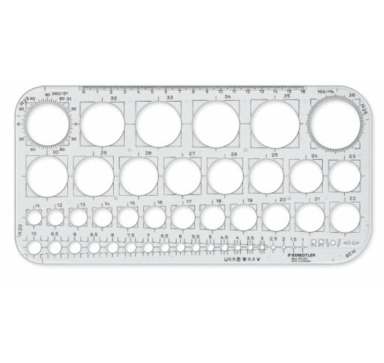 Слика на Линијар, Шаблон, За Цртање Кругови, Staedtler, Mars®, 576 01, Транспарентна