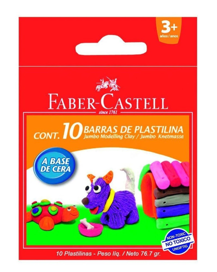 Слика на Пластелин, Сет 1/10, 112гр, Faber Castell, Modeling Clay, 120810