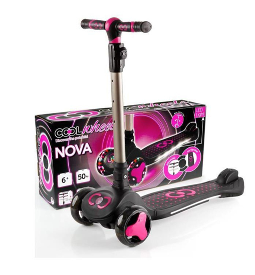 Слика на Тротинет, 3 тркала, Cool Wheels, Nova Scooter, FR59199, Розева