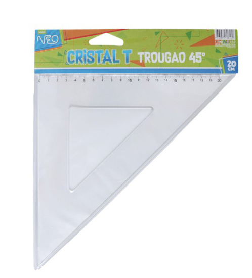 Слика на Линијар, Триаголник, 45°/20цм, Statovac, Cristal T, 117002, Транспарентна