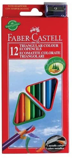 Слика на Боици, Дрвени, Со острилка,Сет 1/12,Faber Castell, Bicolor Colour Pencils,