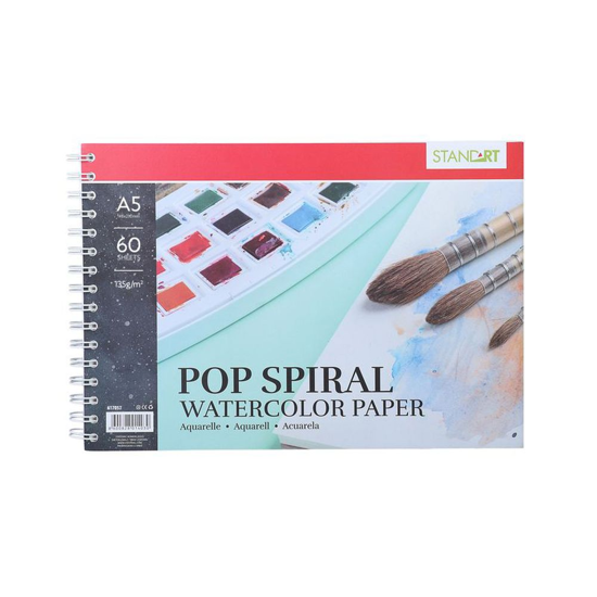 Слика на Блок За цртање,Акварел,А5,135гр,Со спирала,60 Листови,Statovac,Pop spiral,617057