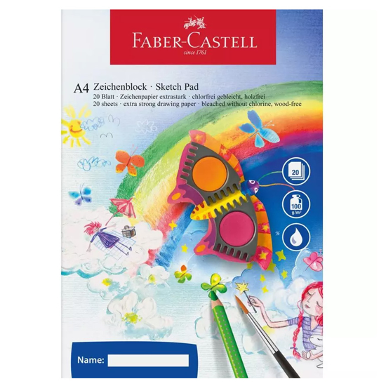 Слика на Блок, За цртање и боење, А4, 20 листови, 100гр., Faber Castell, 212046