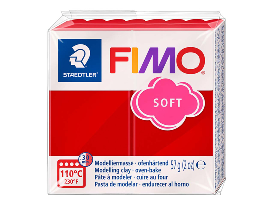 Слика на Глина, Полимерна, 57гр., Staedtler, Fimo Soft, 8020-2 P, Црвена