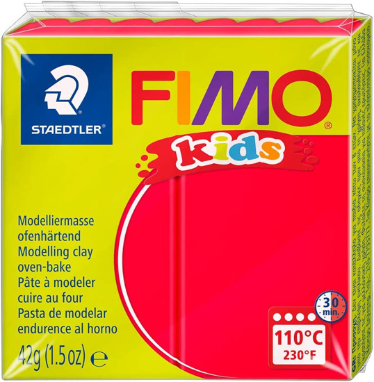 Слика на Глина, Полимерна, 42гр., Staedtler, Fimo Kids, 8030-2, Црвена