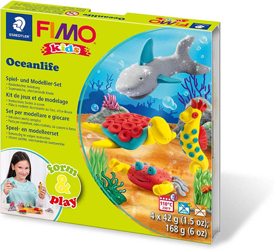 Слика на Глина, Полимерна, Сет 4*42гр, F&P Oceanli, Staedtler, Fimo Kids, 8034 14 LY