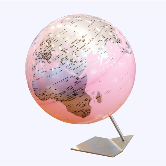 Слика на Глобус, 33цм, Англиски, Gurbuz, Design globe, 45122, Розева