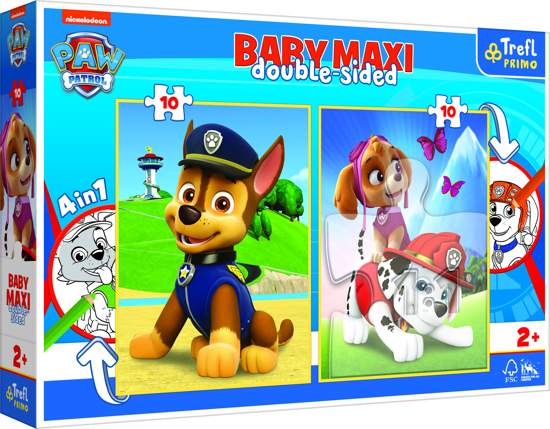 Слика на Сложувалка, The Paw Patrol team, 4 во 1, 2х10 парчиња, 2y+,Trefl,Baby Maxi,43003