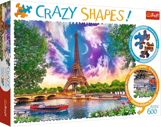 Слика на Сложувалка, Sky over Paris, 600 парчиња, 68*48, 3y+, Trefl, Crazy Shapes, 11115
