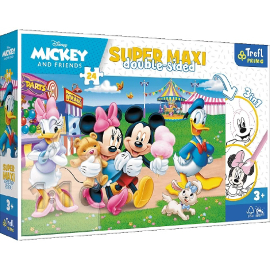 Слика на Сложувалка,Mickey at the fairground,Disney, 24парчиња,3y+,Trefl,Super Maxi,41005