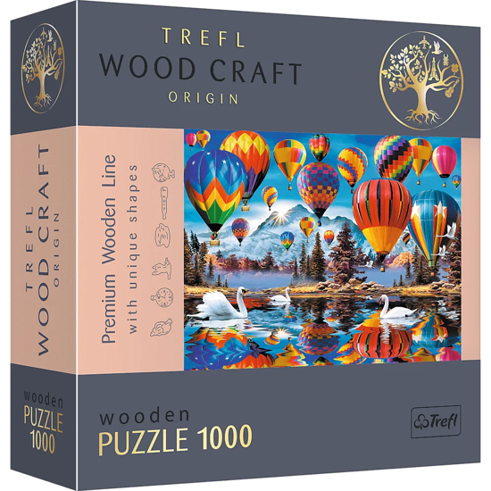 Слика на Сложувалка, Colorful Ballons, 1000 парчиња, 51,9*37,5, 3y+, Trefl, Wooden, 20143