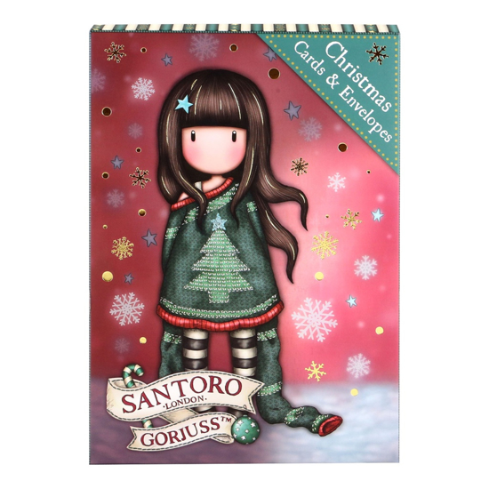 Слика на Честитка,Божиќна,За подарок,Сет 1/8,Cosy, Santoro,Gorjuss,1195GJ01,11,2*15,8*1,2