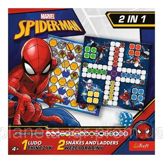 Слика на Дрштвена игра, 1/2, Ludo/Snakes&Ladders, Spider-Man, 4y+, Trefl, 02419
         