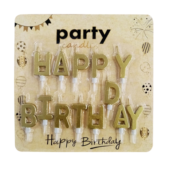 Слика на Роденденска свеќа, Happy Birthday, Statovac, Fun Party, 710341, Златна