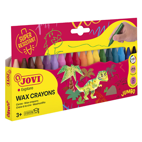 Слика на Бои, Восочни, Сет 1/18, Jovi, Wax crayons Jumbo, 980/18, Микс бои