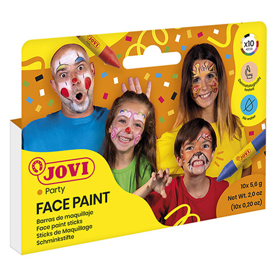 Слика на Боја, За лице, 5,6гр, Сет од 10 бои, Jovi, Face paint Party, 176, Микс бои