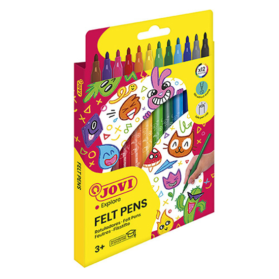 Слика на Фломастери, Сет 1/12, Jovi, Felt pens, 1612, Микс бои