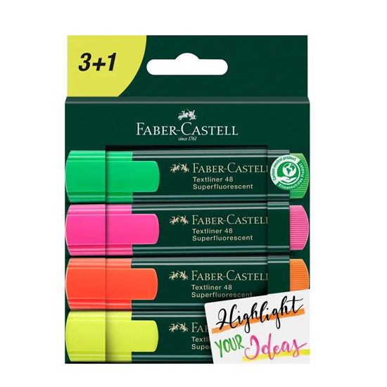 Слика на Текст Маркери 1/4, Faber Castell, Textliner48, 254831 254844, Superfluorescent