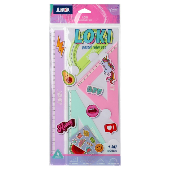 Слика на Линијар, Сет 1/4, +40 стикери, Junior, Loki, 131470, Пастелни бои, Микс