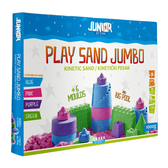 Слика на Песок, Кинетички, Со модли, 1000гр, Junior, Play sand, 130751, Микс бои