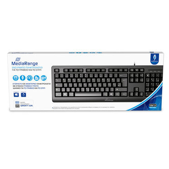 Слика на Тастатура, QWERTY(GR), Media Range, Corded keyboard, MROS109-GR, Црна