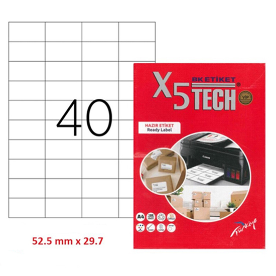 Слика на Етикети, А4, 1/100, 52,5*29,7мм, BKetiketi, BK-2040, Бела