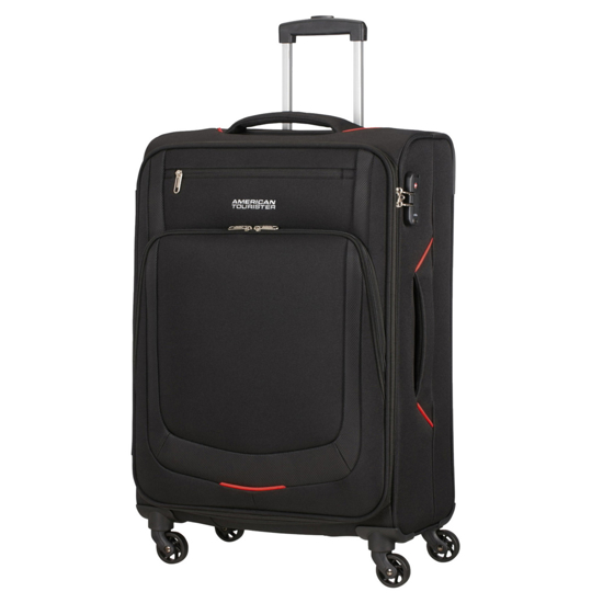 Слика на Куфер, 4 Тркала, Мека, American Tourister, 125807/1073, 46*80*32цм, Црна/црвена