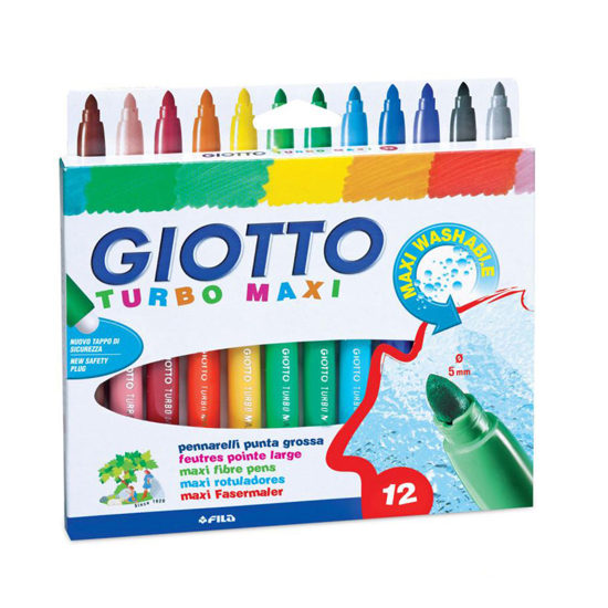 Слика на Фломастери, Сет 1/12, Giotto, Turbo Maxi , 076200, Висечки