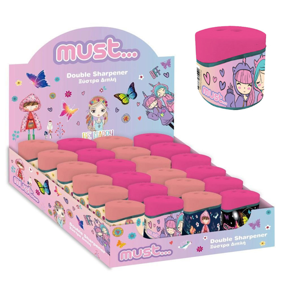 Слика на Острилка, Округла, Со 2 отвора, За девојчиња, Diakakis , Must, 000585873