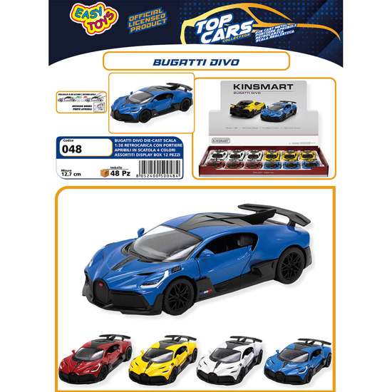 Слика на Количка, 1:38, Easy Toys, Bugatti Divo, 048, Микс бои