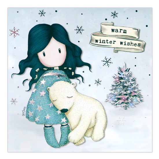 Слика на Честитка,Божиќна,Warm Winter Wishes,Polar Bear,Santoro,GorjussXGJ005,17*16,5*0,2