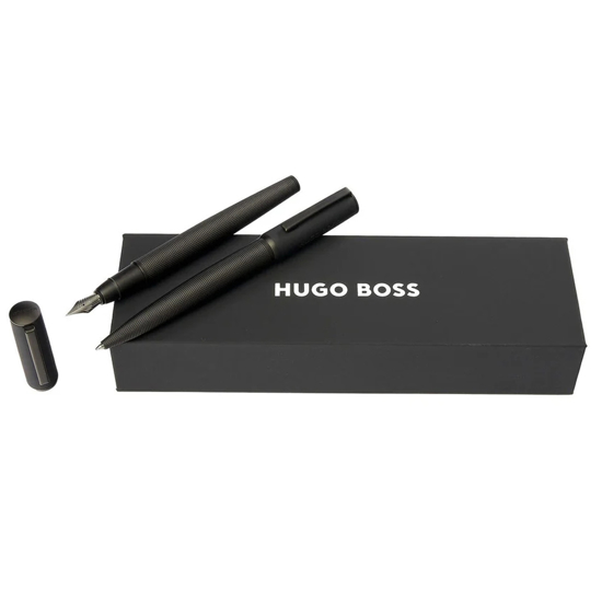 Слика на Гарнитура сет, Пенкало+Налив перо, Hugo Boss, Arche Iconic, HPBP474A, Црна