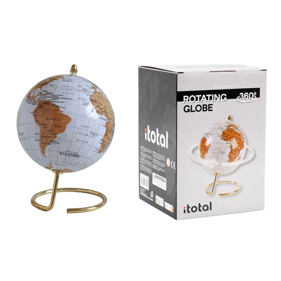 Слика на Глобус, Бела Основа , 14 цм , i-Total, Rotating Globe , CM3312E