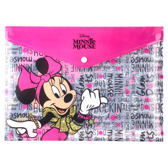 Слика на Папка, Со копче, PVC, А4, Minnie Mouse, Statovac, Enlo, 318287