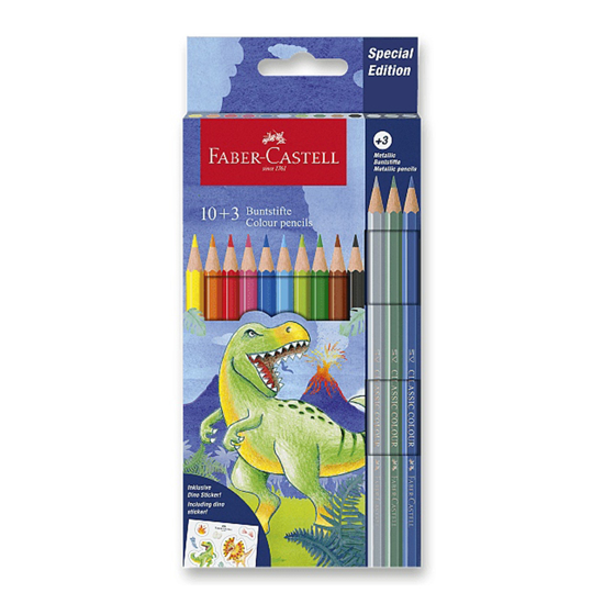 Слика на Боици, Сет 1/10+3 гратис(металик), Dino, Faber Castell, 111213