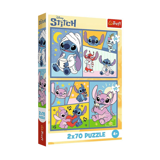 Слика на Сложувалка, There's no boredom with Stitch, 2х70 парчиња, 4y+, Trefl, 34444