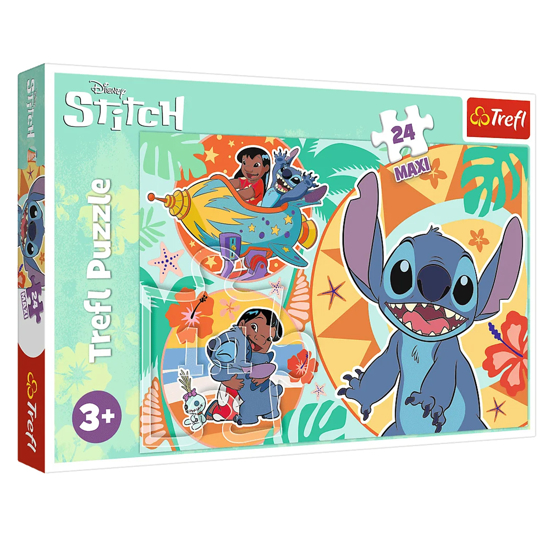 Слика на Сложувалка, Lilo and Stitch, 24 Парчиња, 60*40цм, 3+, Trefl, 24 Maxi, 14365