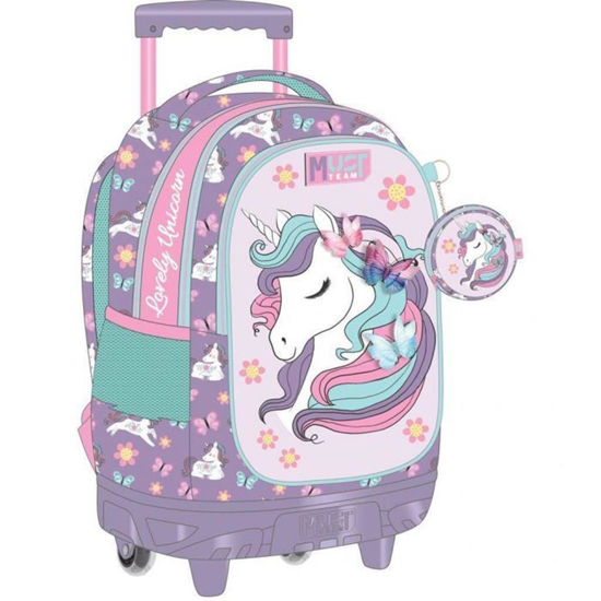 Слика на Ранец со тркала,3 патенти ,Lovely Unicorn,Diakakis , Must, 000586284, 34*44*20цм