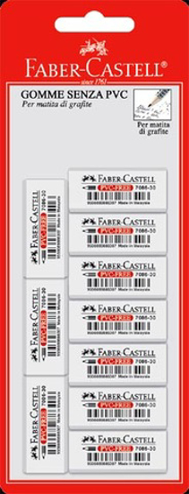 Слика на Гума, Сет 1/10, Faber Castell, 7086-30, 188530, Бела