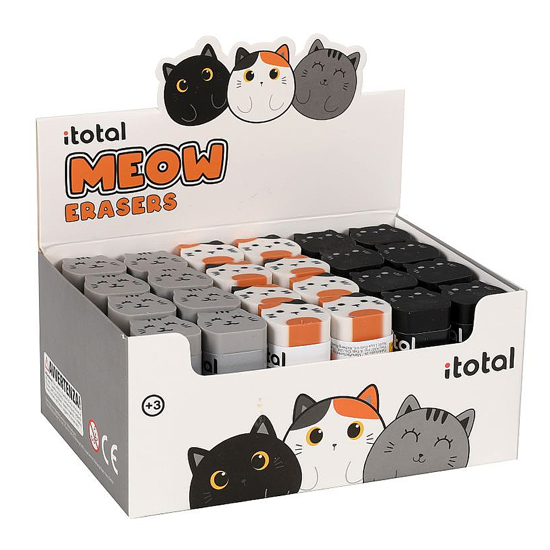 Слика на Гума , Мачиња, i-Total, Meow,Black,Oragne,Grey Cat, XL1816