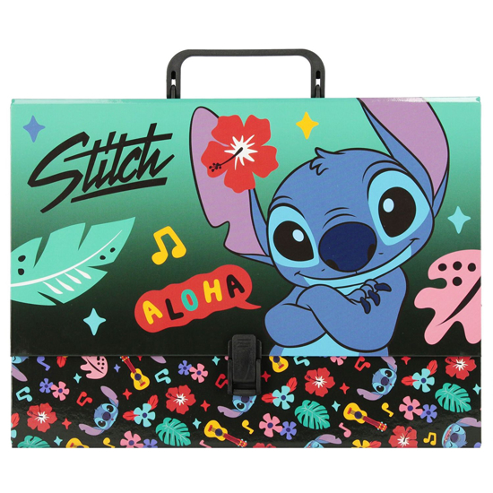 Слика на Папка, Картонска, Со ластик и копче, Lilo $ Stitch,Mjw, 5903235686535, 32*25*9цм